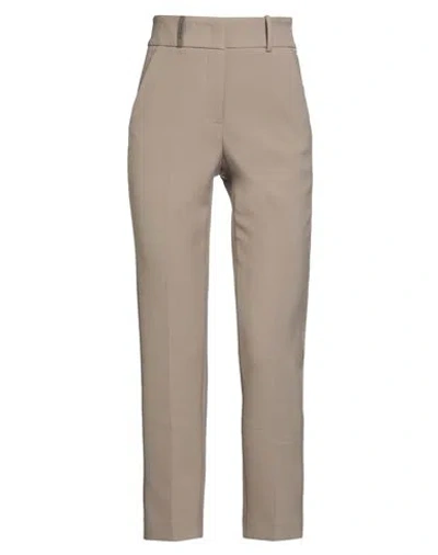 Peserico Woman Pants Khaki Size 0 Polyester, Viscose, Cotton, Elastane In Gray