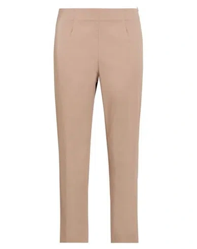 Peserico Woman Pants Khaki Size 12 Cotton, Elastane In Beige