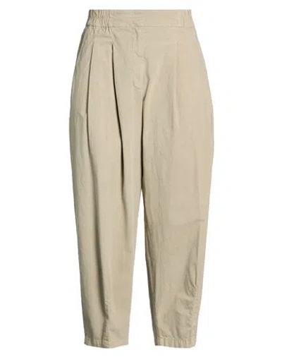 Peserico Woman Pants Khaki Size 14 Cotton, Elastane In Neutral