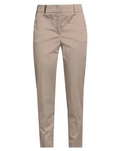 Peserico Woman Pants Khaki Size 4 Cotton, Elastane In Beige