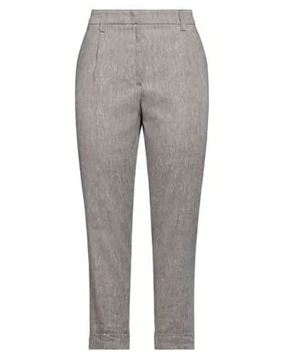 Peserico Woman Pants Khaki Size 4 Virgin Wool, Linen