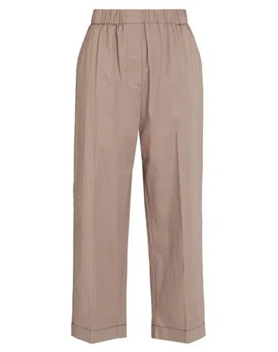 Peserico Woman Pants Khaki Size 6 Cotton, Elastane In Brown