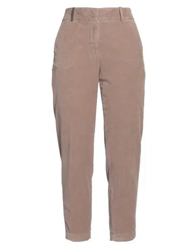 Peserico Woman Pants Khaki Size 6 Cotton, Elastane In Beige