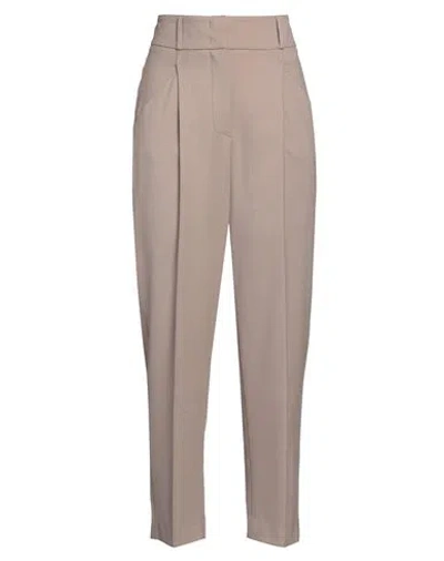 Peserico Woman Pants Khaki Size 4 Polyester, Virgin Wool, Elastane In Beige