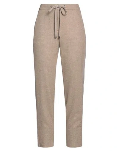 Peserico Woman Pants Khaki Size 6 Wool, Polyester, Viscose, Polyamide, Elastane In Beige