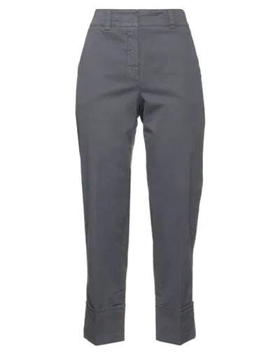 Peserico Woman Pants Lead Size 4 Cotton, Elastane In Grey