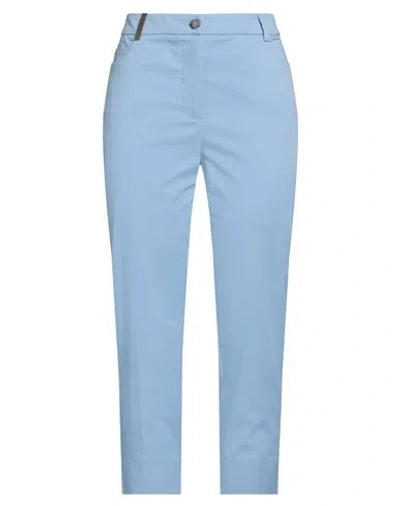 Peserico Woman Pants Light Blue Size 10 Cotton, Elastane