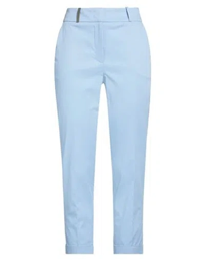 Peserico Woman Pants Light Blue Size 12 Cotton, Elastane