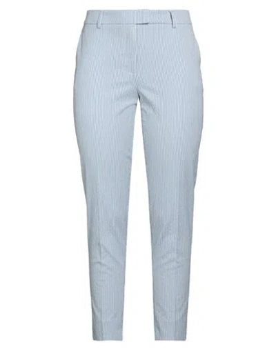 Peserico Woman Pants Light Blue Size 12 Cotton, Nylon, Elastane