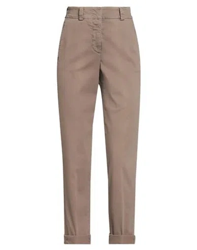Peserico Woman Pants Light Brown Size 0 Cotton, Elastane In Sand