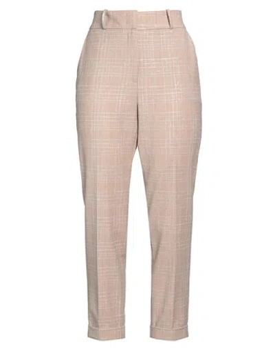 Peserico Woman Pants Light Brown Size 6 Virgin Wool, Synthetic Fibers, Elastane, Polyester, Metallic In Beige