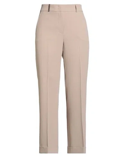 Peserico Woman Pants Light Brown Size 12 Polyester In Neutral