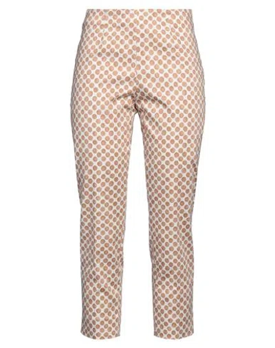Peserico Woman Pants Light Brown Size 10 Cotton, Elastane In Beige
