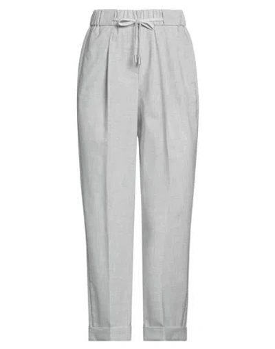 Peserico Woman Pants Light Grey Size 0 Polyester, Viscose, Elastane, Cotton In Gray