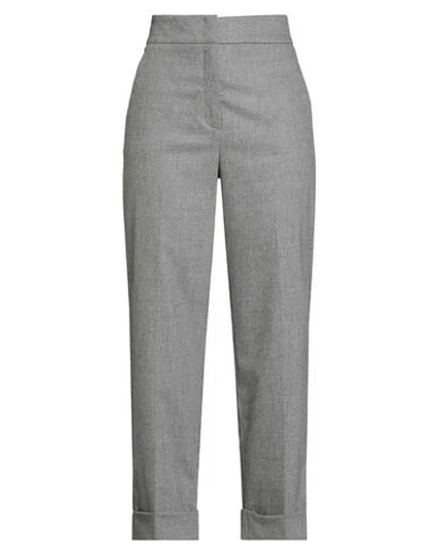 Peserico Woman Pants Light Grey Size 10 Virgin Wool, Cashmere, Elastane In Gray