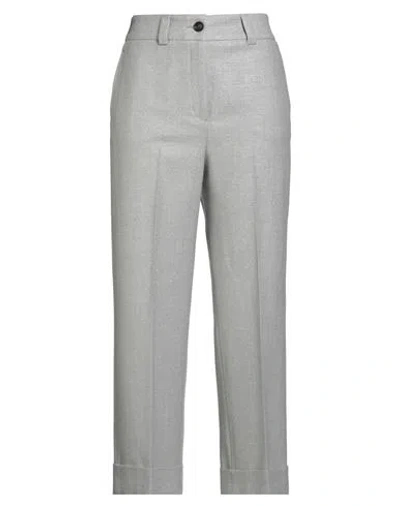 Peserico Woman Pants Light Grey Size 10 Virgin Wool, Polyester, Polyamide, Elastane In Gray