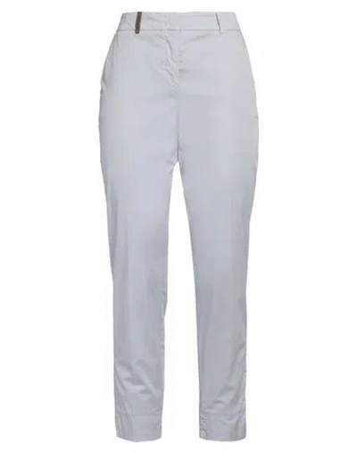 Peserico Woman Pants Light Grey Size 12 Cotton, Elastane