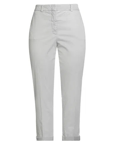 Peserico Woman Pants Light Grey Size 12 Cotton, Tencel, Silk, Elastane In Gray