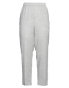 Peserico Woman Pants Light Grey Size 12 Wool, Linen