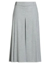 Peserico Woman Pants Light Grey Size 16 Wool, Polyester, Viscose, Polyamide, Elastane In Gray