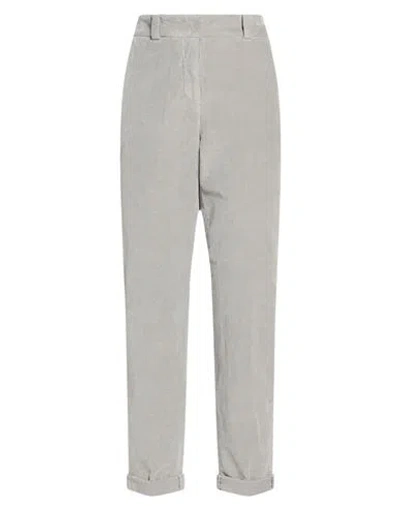 Peserico Woman Pants Light Grey Size 2 Cotton, Modal, Elastane In Gray