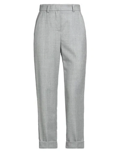 Peserico Woman Pants Light Grey Size 2 Virgin Wool, Elastane In Gray