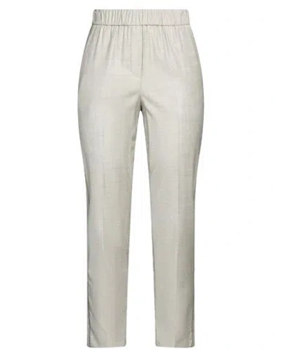 Peserico Woman Pants Light Grey Size 2 Virgin Wool, Viscose, Elastane In Gray