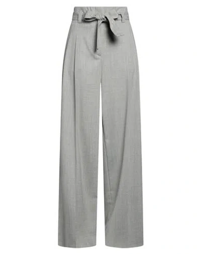 Peserico Woman Pants Light Grey Size 2 Wool, Polyester, Elastane In Gray