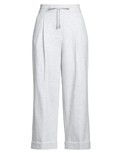 Peserico Woman Pants Light Grey Size 6 Cotton In White