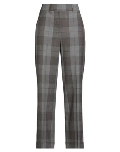 Peserico Woman Pants Light Grey Size 6 Cotton In Gray