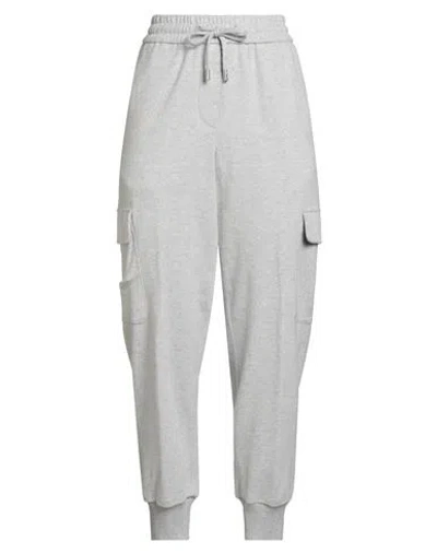 Peserico Woman Pants Light Grey Size 6 Cotton, Virgin Wool In Gray