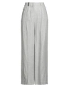 Peserico Woman Pants Light Grey Size 6 Linen In Grey