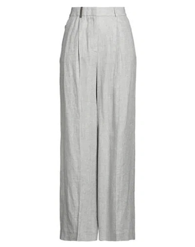 Peserico Woman Pants Light Grey Size 6 Linen