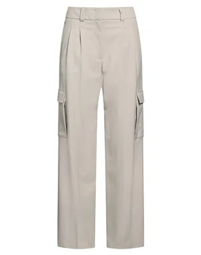 Peserico Woman Pants Light Grey Size 6 Polyester, Virgin Wool, Elastane In Neutral