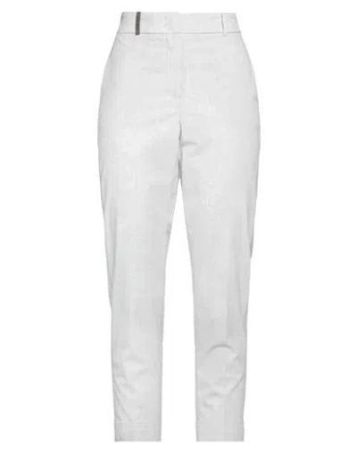 Peserico Woman Pants Light Grey Size 10 Polyester, Viscose, Elastane