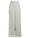 Peserico Woman Pants Light Grey Size 6 Virgin Wool, Silk, Elastane In Gray