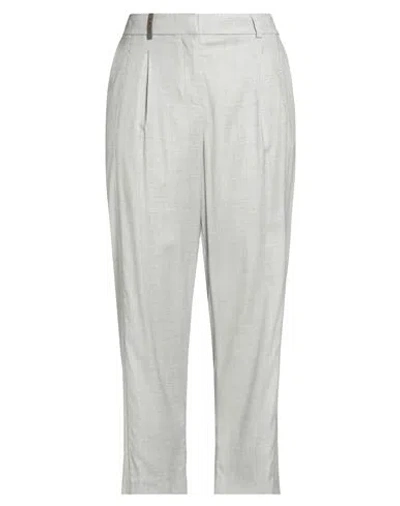Peserico Woman Pants Light Grey Size 6 Virgin Wool, Viscose, Elastane In Gray