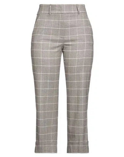 Peserico Woman Pants Light Grey Size 8 Virgin Wool, Cashmere, Polyamide, Polyester, Elastane