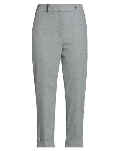 Peserico Woman Pants Light Grey Size 8 Wool, Polyester, Viscose, Polyamide, Elastane In Gray
