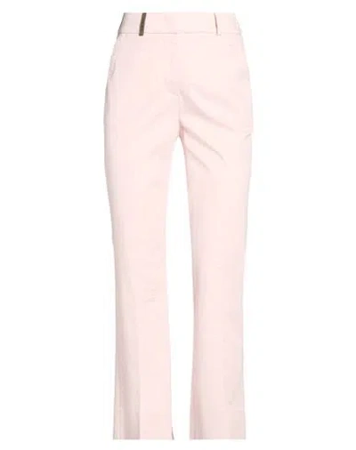 Peserico Woman Pants Light Pink Size 10 Cotton, Elastane In Multi