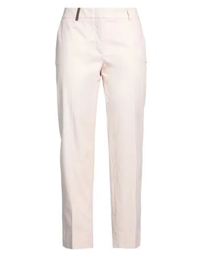 Peserico Woman Pants Light Pink Size 12 Cotton, Elastane