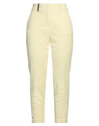 Peserico Woman Pants Pastel Yellow Size 10 Cotton, Elastane