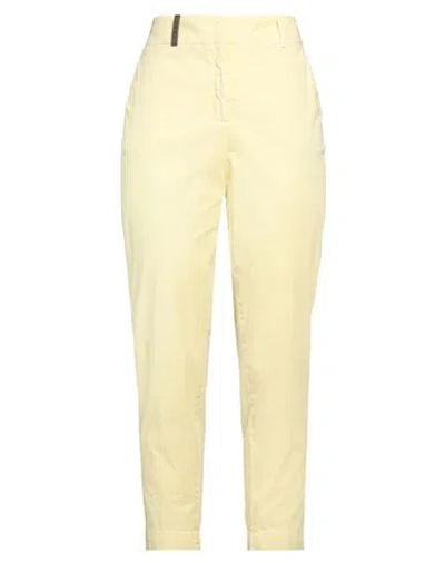 Peserico Woman Pants Pastel Yellow Size 8 Cotton, Elastane