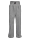 Peserico Pinstripe Belted Trousers In Gray