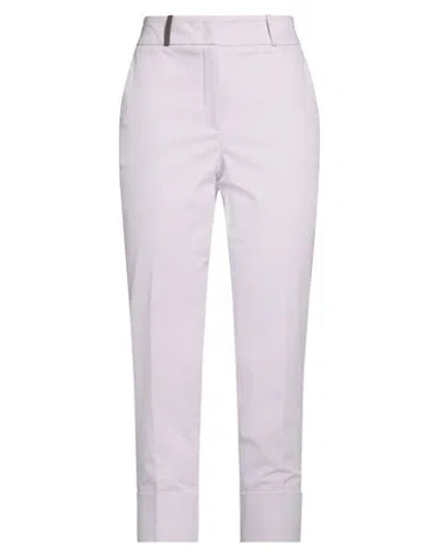 Peserico Woman Pants Lilac Size 12 Cotton, Elastane In Purple