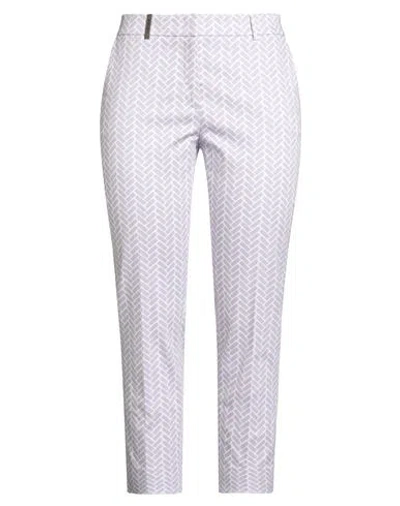 Peserico Woman Pants Lilac Size 12 Cotton, Elastane In White
