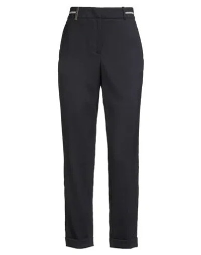 Peserico Woman Pants Midnight Blue Size 14 Wool, Polyester, Elastane