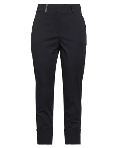 Peserico Woman Pants Midnight Blue Size 4 Cotton, Elastane In Blue