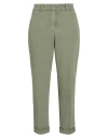 Peserico Woman Pants Military Green Size 10 Cotton, Elastane
