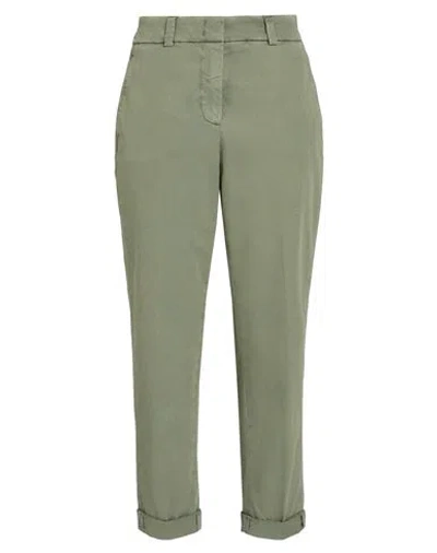 Peserico Woman Pants Military Green Size 10 Cotton, Elastane